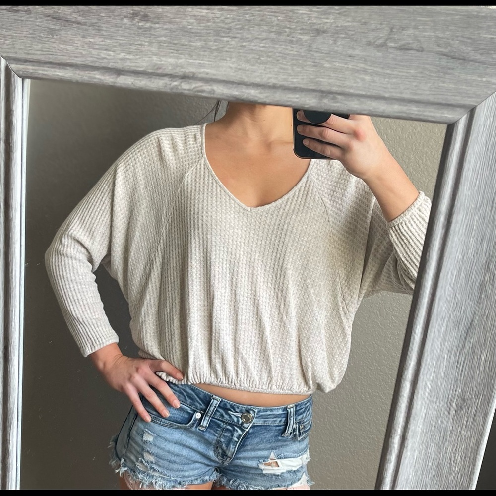 Waffle Knit Sweater- XS